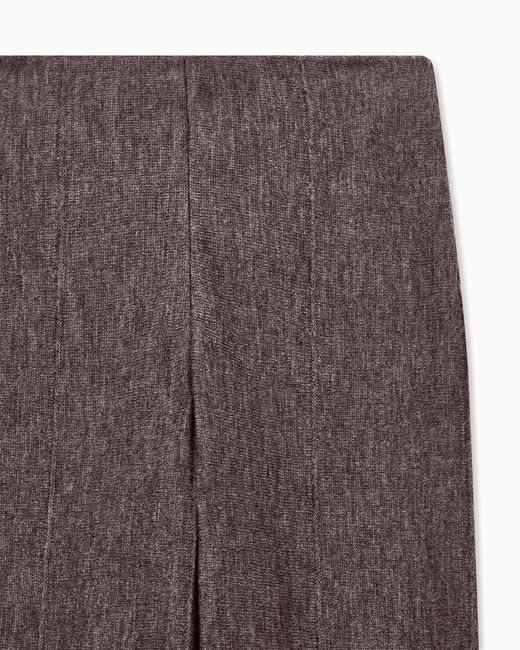 Giorgio Armani Brown Trouser Wide-Leg Virgin Wool Jersey With Back Zip