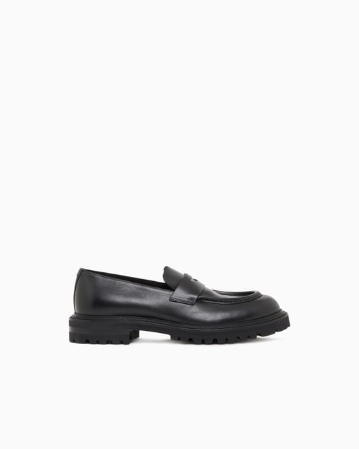 Giorgio Armani White Nappa Leather Loafers for men