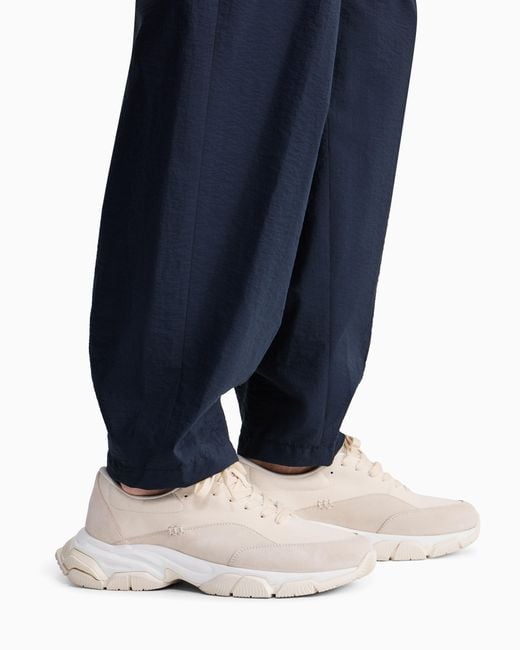 Giorgio Armani White Suede Sneakers for men