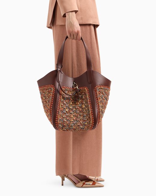 Borsa A Mano Media di Giorgio Armani in Brown