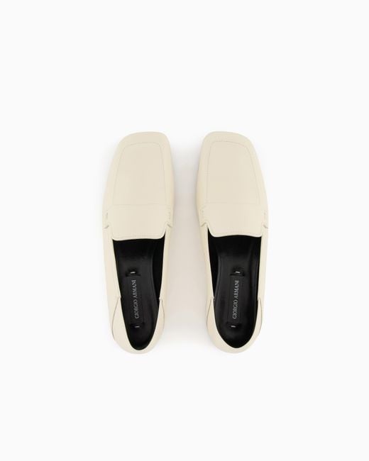 Giorgio Armani White X 10 Corso Como Calfskin Loafers