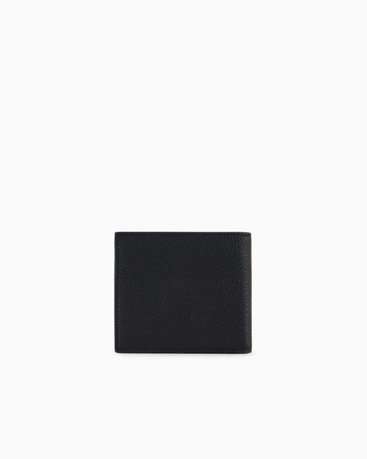 Giorgio Armani Black Printed Leather Wallet for men