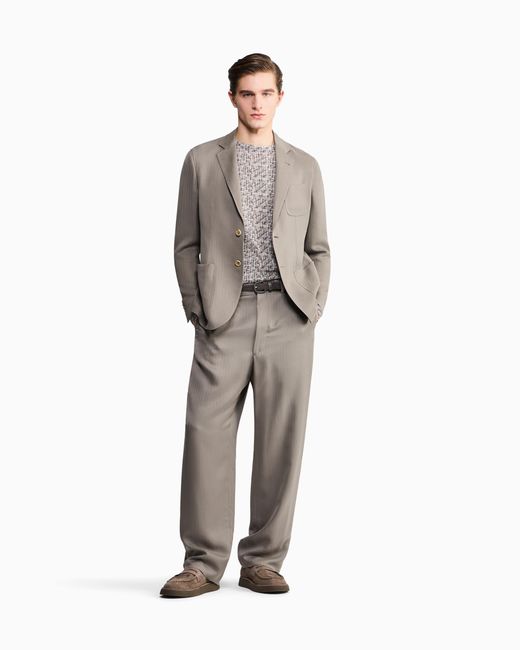 Giorgio Armani Gray Single-Breasted Jacket for men