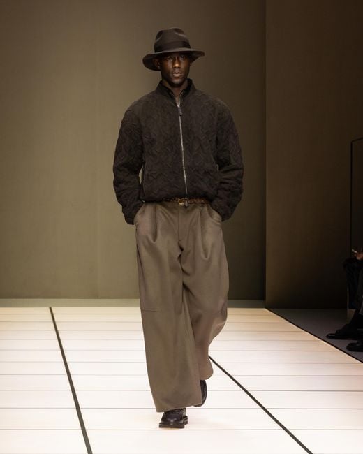 Giorgio Armani Blue Classic Felt Hat for men