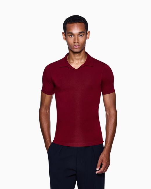 Giorgio Armani Red Stretch Polo for men