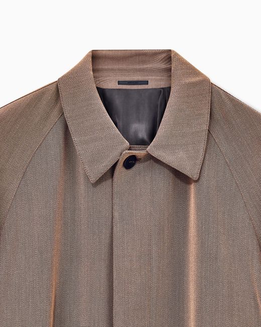 Giorgio Armani Brown Oversized Fit Trench Coat for men