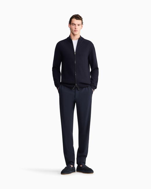 Giorgio Armani Blue Zipped Cardigan for men