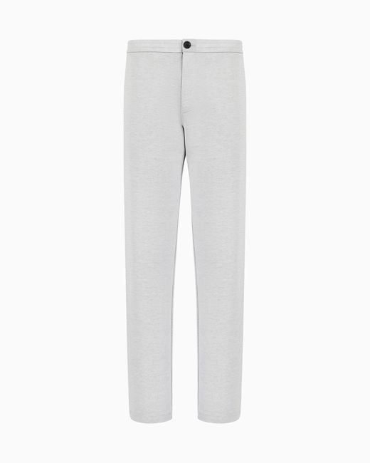 Giorgio Armani Hose Aus Doppellagigem Baumwolljersey in Gray für Herren