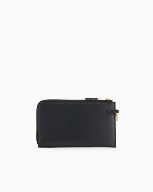 Giorgio Armani Black Leather Wrap-Around Zip Wallet