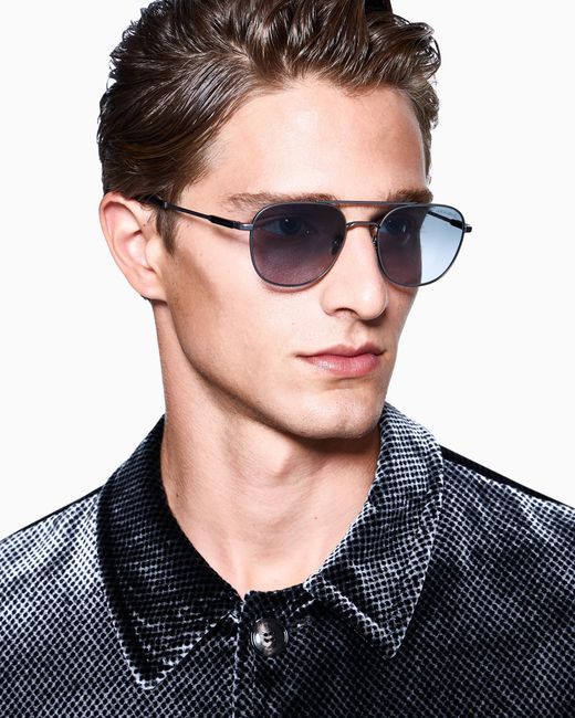 Giorgio Armani White Square Sunglasses for men