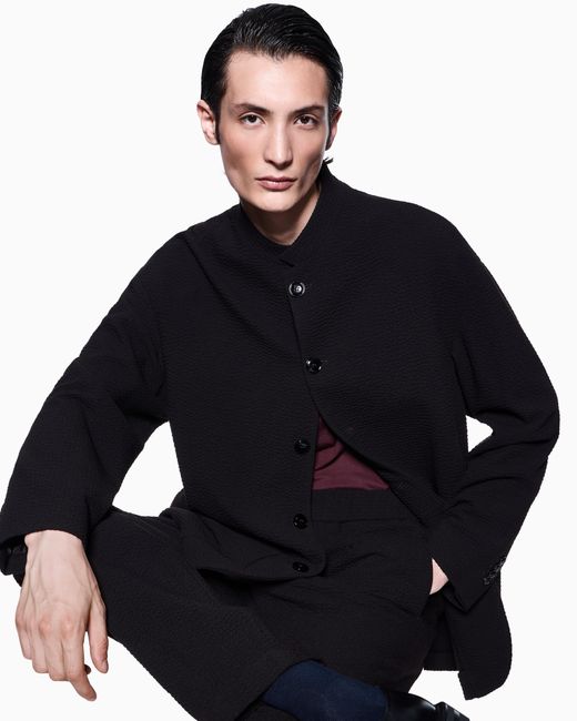 Camiseta De Cuello Redondo En Punto De Algodón Giorgio Armani de hombre de color Purple