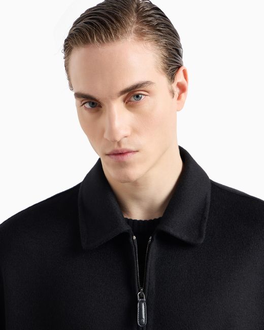 Giorgio Armani Black Double Cashmere Cloth Blouson for men