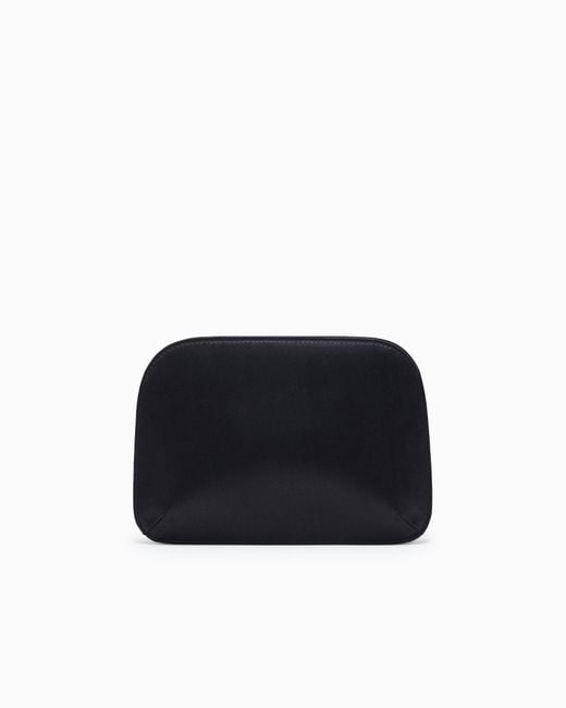 Giorgio Armani Black Satin La Prima Clutch Bag
