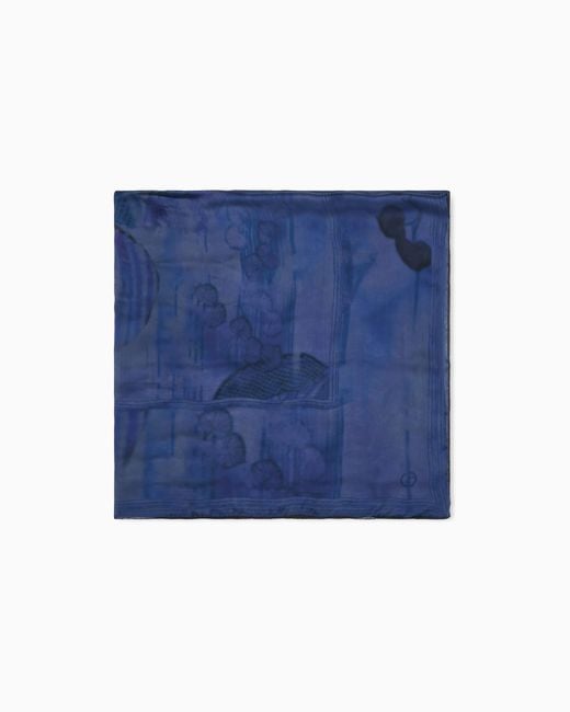 Giorgio Armani Women's Blue Pure Silk Scarf