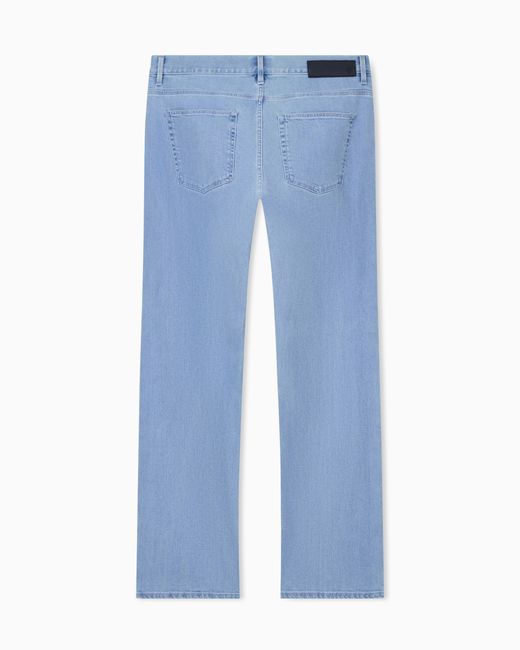 Giorgio Armani Blue Five-Pocket, Regular-Fit, Stretch Cotton-Denim Trousers for men
