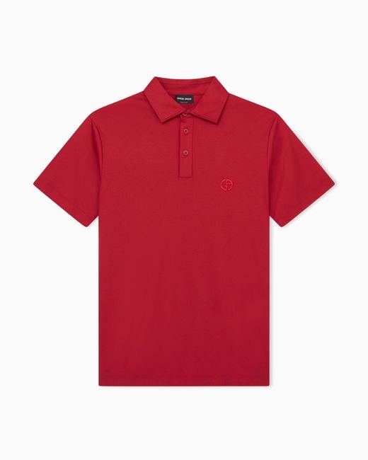 Giorgio Armani Red Interlock Polo for men