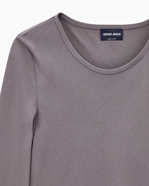 Giorgio Armani Purple Slim-Fit Bias-Cut Blouse