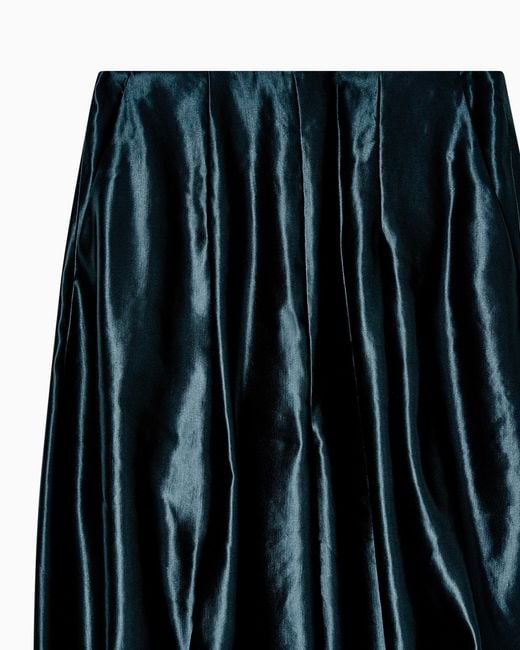 Giorgio Armani Blue Silk And Linen Enzyme-Treated Trousers