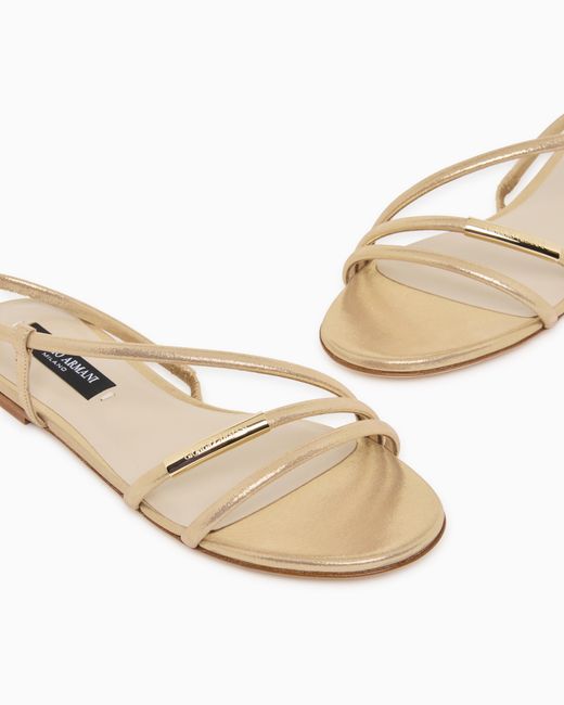 Giorgio Armani White Flat Sandals