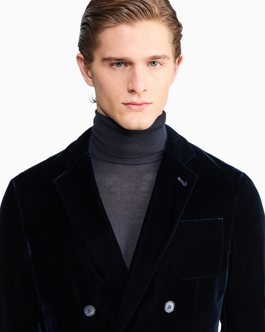 Giorgio Armani Black Double-Breasted Jacket for men