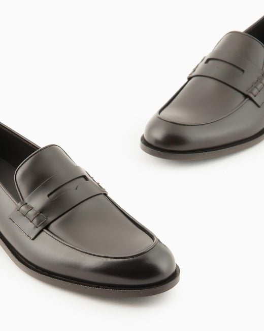 Giorgio Armani White Leather Loafers for men