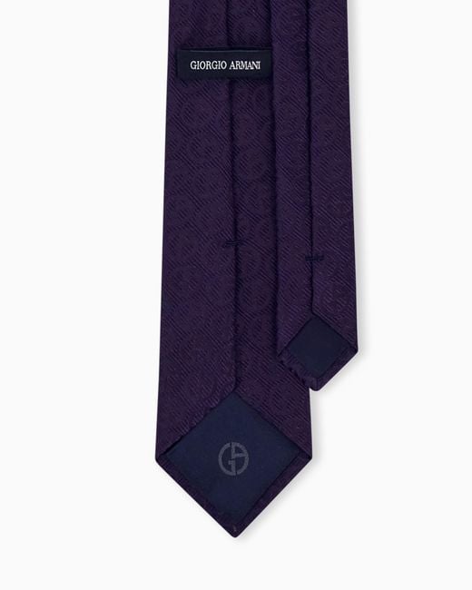 Giorgio Armani Blue Silk Tie With A Small Polka Dot Pattern for men