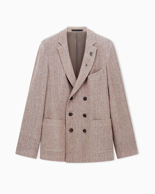 Giorgio Armani Brown Double-Breasted Jacket for men