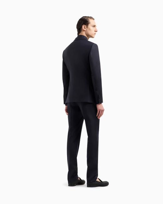 Giorgio Armani Blue Manhattan Line Virgin-Wool Single-Breasted Suit for men