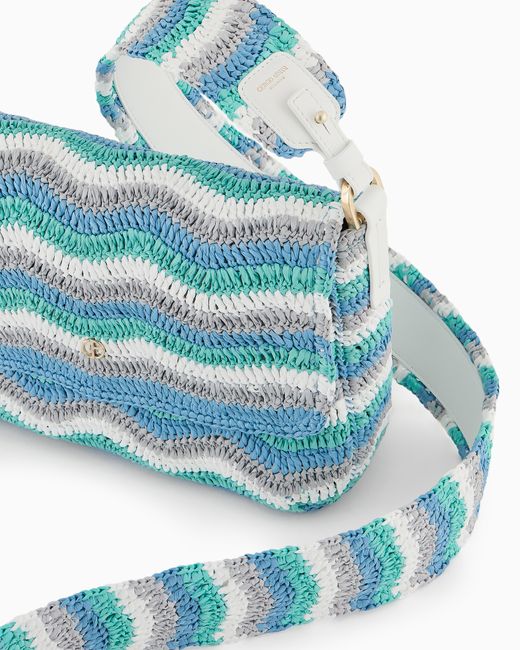 Giorgio Armani Blue La Prima Soft Small Baguette Bag