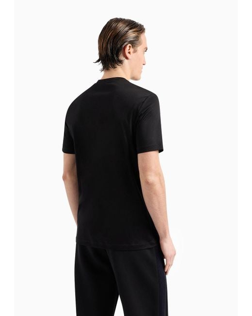 Giorgio Armani Black Pure Cotton Interlock Crew-neck T-shirt for men