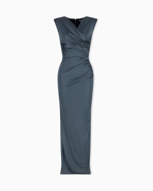 Giorgio Armani Blue Long Sleeveless Dress