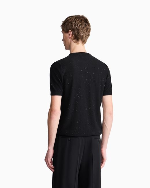 Giorgio Armani Black Oversized Sweater Giorgio's Cashmere And Silk Reverse Stitch for men