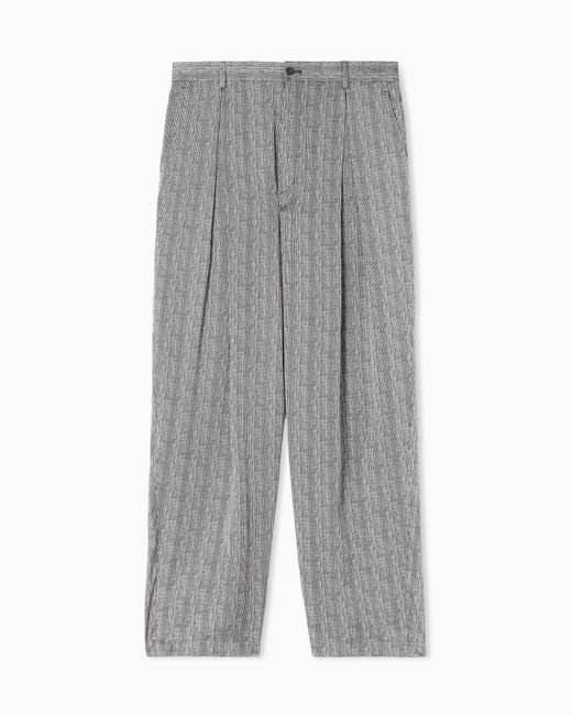 Giorgio Armani Gray Single-Pleat Trousers for men