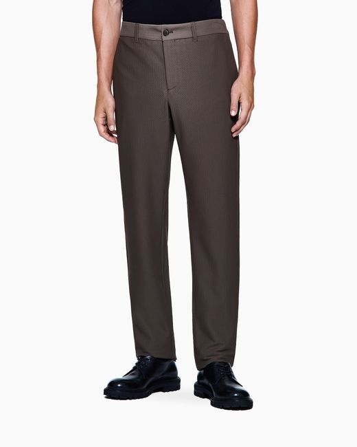 Giorgio Armani Black Flat Front Trousers for men