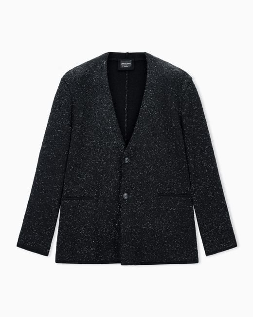 Giorgio Armani Black Blazer Giorgio's Regular Fit Double Knit Cashmere Blend for men