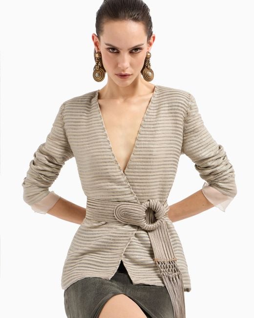 Giorgio Armani White Single-Breasted Jacket