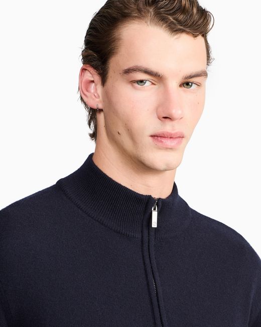 Giorgio Armani Blue Zipped Cardigan for men