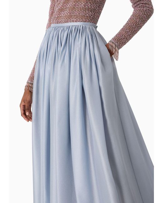 Giorgio Armani Blue Long Silk Skirt