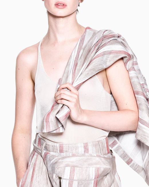 Giorgio Armani Gray Jacquard Linen And Viscose Jacket