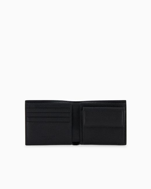 Giorgio Armani Black Printed Leather Wallet for men