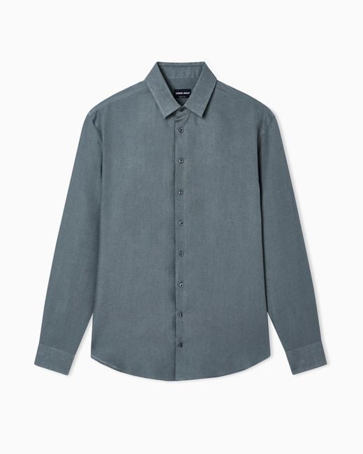 Giorgio Armani Men's Blue Regular-Fit Shirt