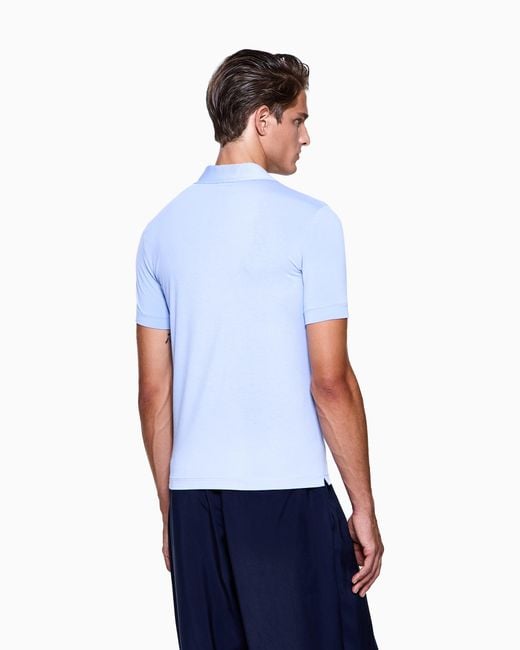 Giorgio Armani Blue Stretch Polo for men