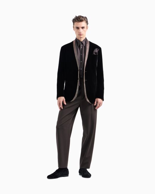 Giorgio Armani Black Giorgio's Velvet Single-Breasted Tuxedo Jacket for men