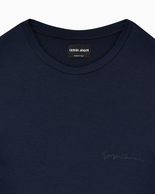 Giorgio Armani Blue Stretch Jersey Loungewear T-Shirt for men