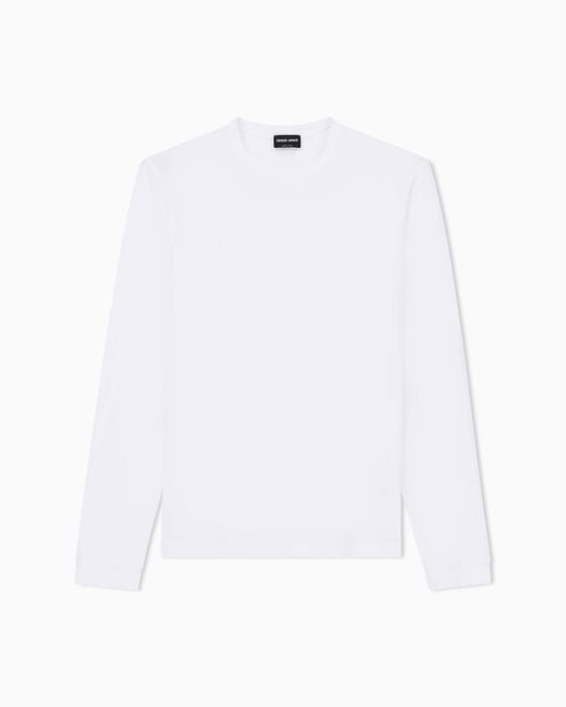 Giorgio Armani White Long Sleeve Jumper for men