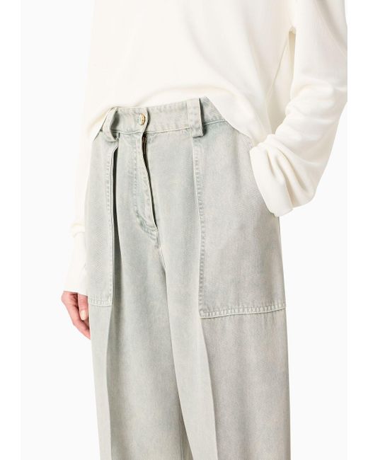 Pantalones Suaves Denim Collection De Lyocell Giorgio Armani de color Gray