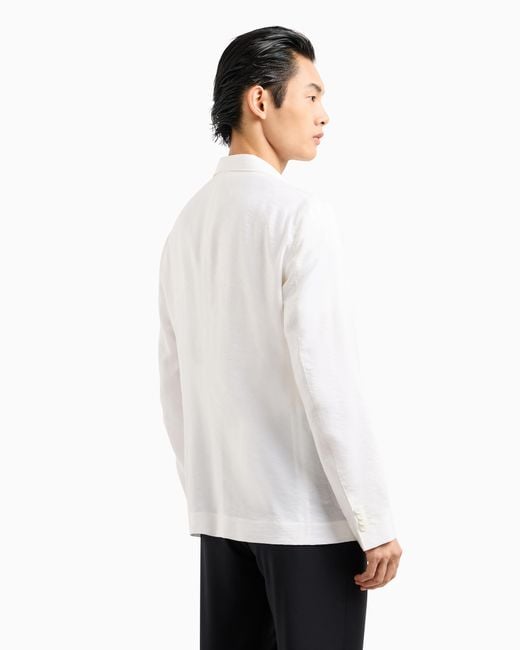 Giorgio Armani White Upton Line Single-Breasted Jacket for men