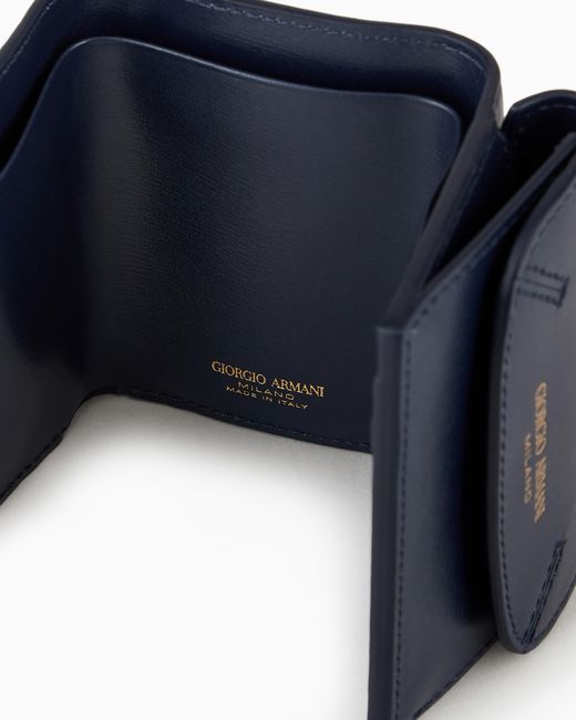 Giorgio Armani Blue Mini La Prima Trifold Wallet