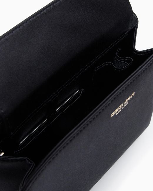 Giorgio Armani Black Satin La Prima Clutch Bag