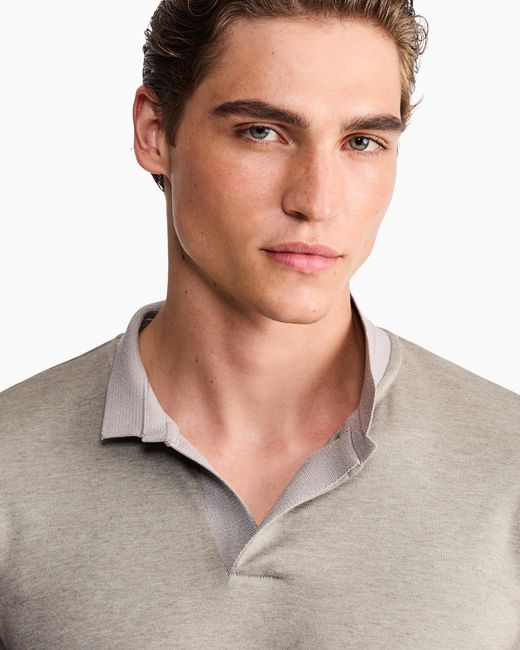 Giorgio Armani Gray Polo Shirt Regular Fit for men